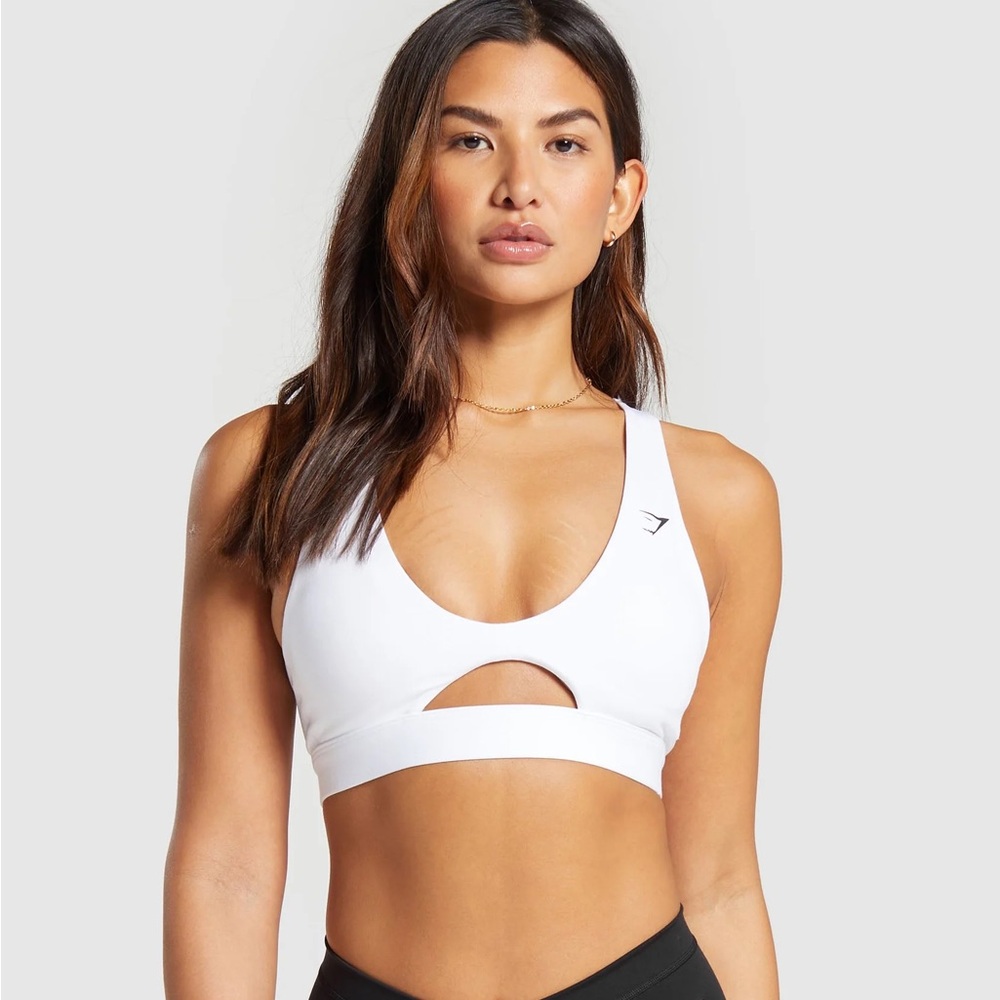 Gymshark Peek A Boo Sports Bra - White